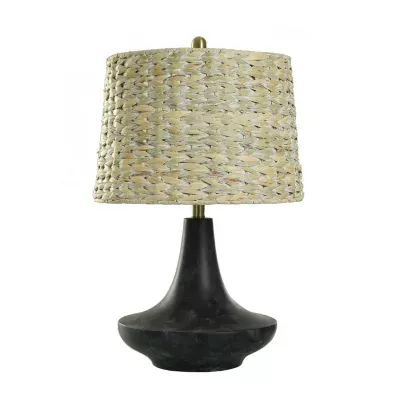 Collective Design By Stylecraft Black Base With Hyacinth Shade Table Lamp