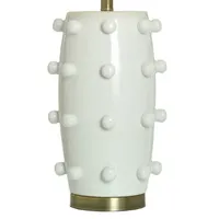 Collective Design By Stylecraft White Ceramic With Round Appliques Table Lamp