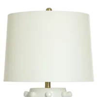Collective Design By Stylecraft White Ceramic With Round Appliques Table Lamp