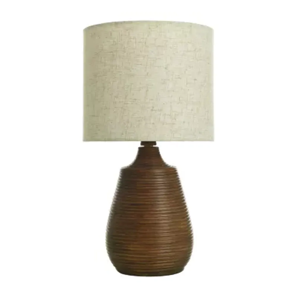 Collective Design By Stylecraft Faux Wood Table Lamp