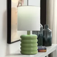 Collective Design By Stylecraft Stacked Green Ceramic Table Lamp