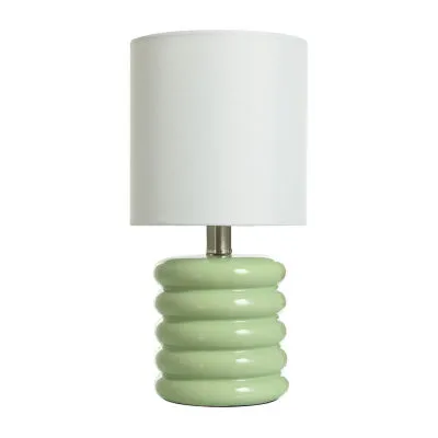 Collective Design By Stylecraft Stacked Green Ceramic Table Lamp