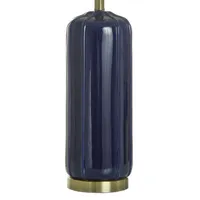 Collective Design By Stylecraft Navy Cylinder Ceramic Table Lamp