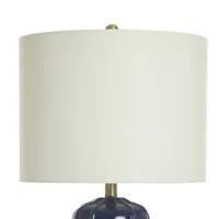 Collective Design By Stylecraft Navy Cylinder Ceramic Table Lamp