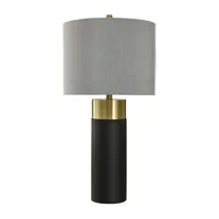 Collective Design By Stylecraft Black Cement and Brass Table Lamp