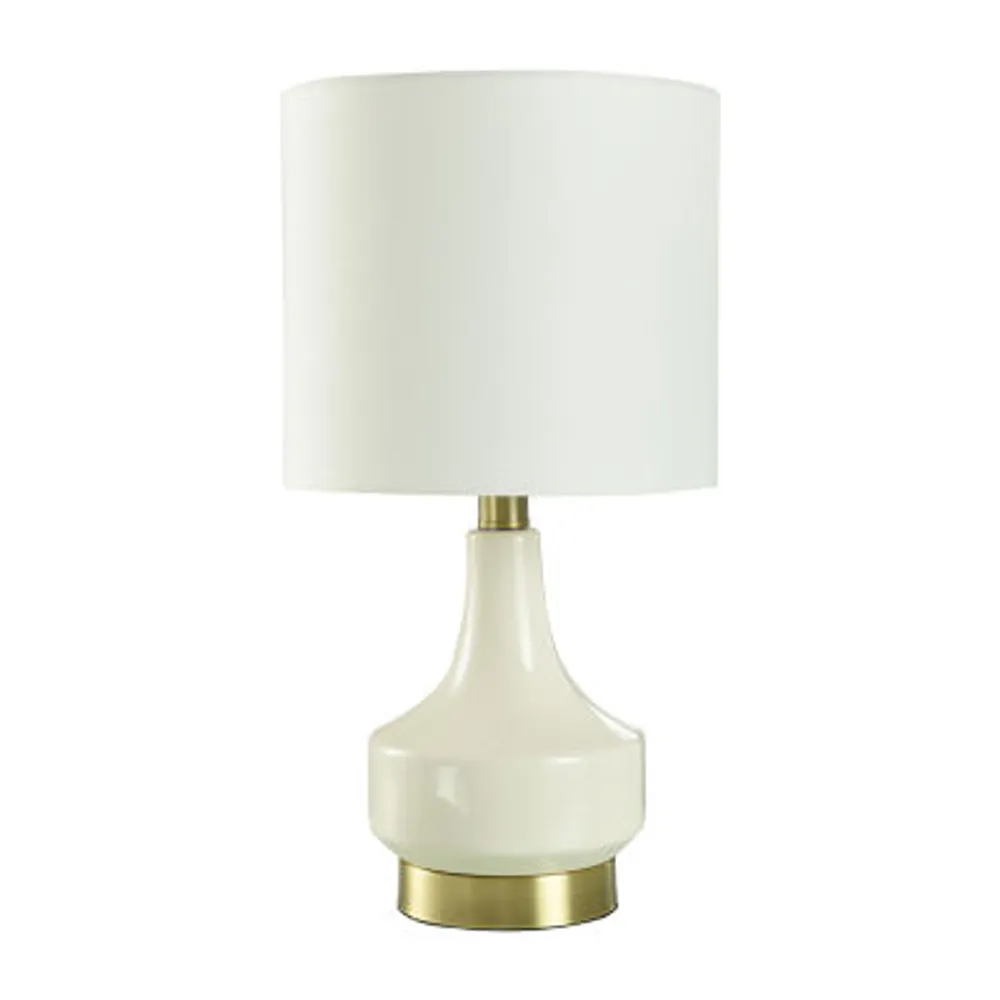 Collective Design By Stylecraft Ivory Gourd With Brass Table Lamp