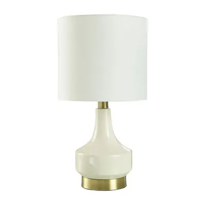 Collective Design By Stylecraft Ivory Gourd With Brass Table Lamp