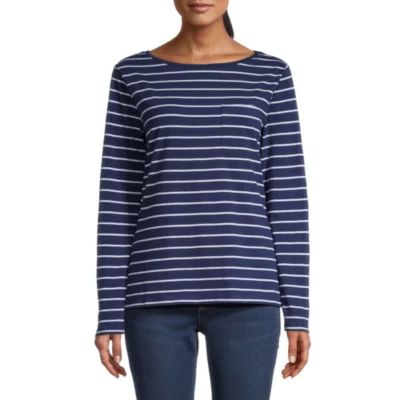 St. John's Bay Womens Tall Round Neck Long Sleeve T-Shirt