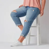 a.n.a - Plus Womens Mid Rise Boyfriend Jean