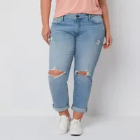 a.n.a - Plus Womens Mid Rise Boyfriend Jean