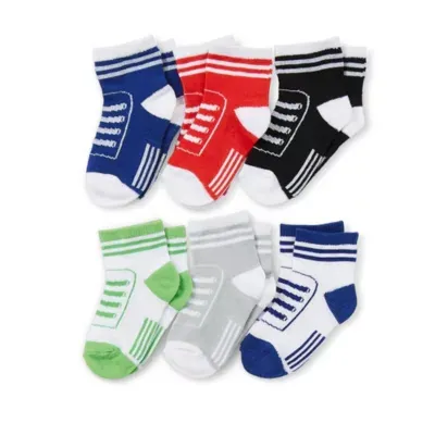 Piper & Jax Baby Boys 6 Pair Crew Socks