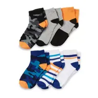 Okie Dokie Toddler Boys 6 Pair Quarter Ankle Socks