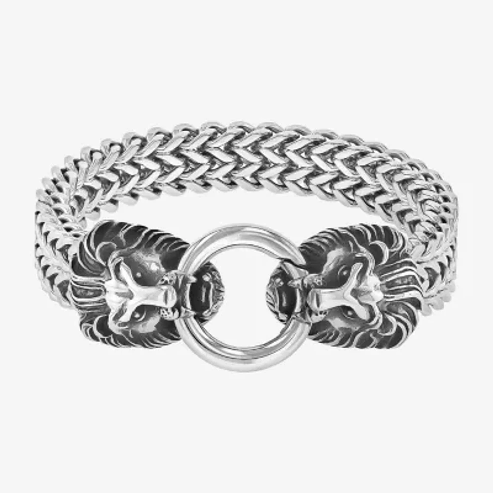 Mens Stainless Steel Solid 9 Inch Link Bracelet