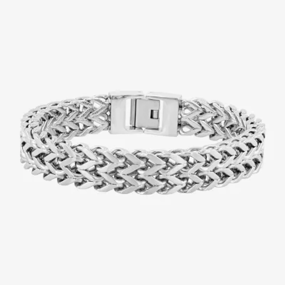 Stainless Steel 8 1/2 Inch Solid Link Link Bracelet