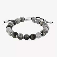 Genuine Gray Tiger's Eye Beaded Bracelet