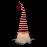 Northlight 13.5in Led Lighted Red And White Striped Hat Valentines Day Gnome