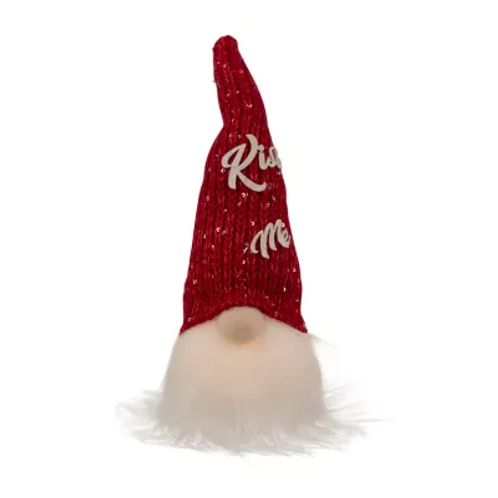 Northlight 11.5in Lighted Red Knit 'Kiss Me' Hat Christmas Gnome