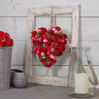 Northlight 10n Red Wooden Rose Floral Heart Shaped Artificial Valentine'S Day Wreath