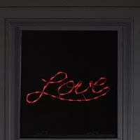 Northlight 17in Lighted Red Love Script Window Silhouette Decoration Valentines Day Yard Art