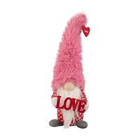 Northlight 18in Pink And Red Fuzzy 'Love' Valentines Day Gnome