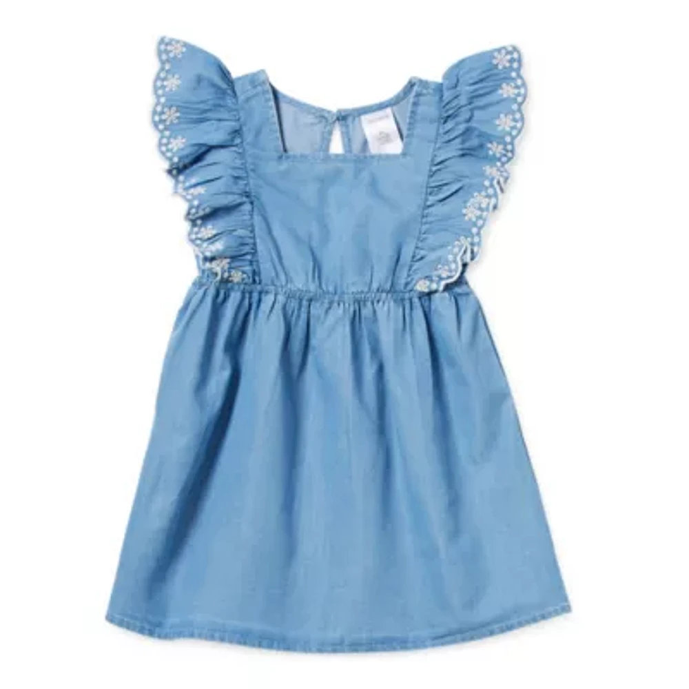 Okie Dokie Toddler & Little Girls Scalloped Sleeveless A-Line Dress