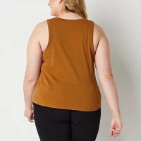 a.n.a Womens Plus U Neck Sleeveless Tank Top