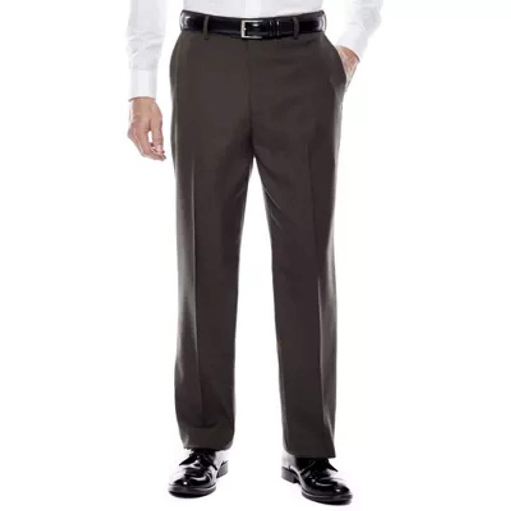 Stafford® Travel Flat-Front Sharkskin Dress Pants - Classic