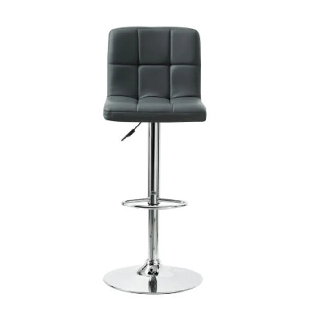 Clayton Faux-Leather Swivel Adjustable Height Barstool