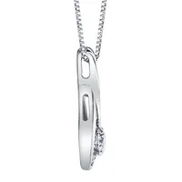 Teardrop Womens 1/2 CT. T.W. Genuine White Diamond 14K White Gold Pear Pendant Necklace