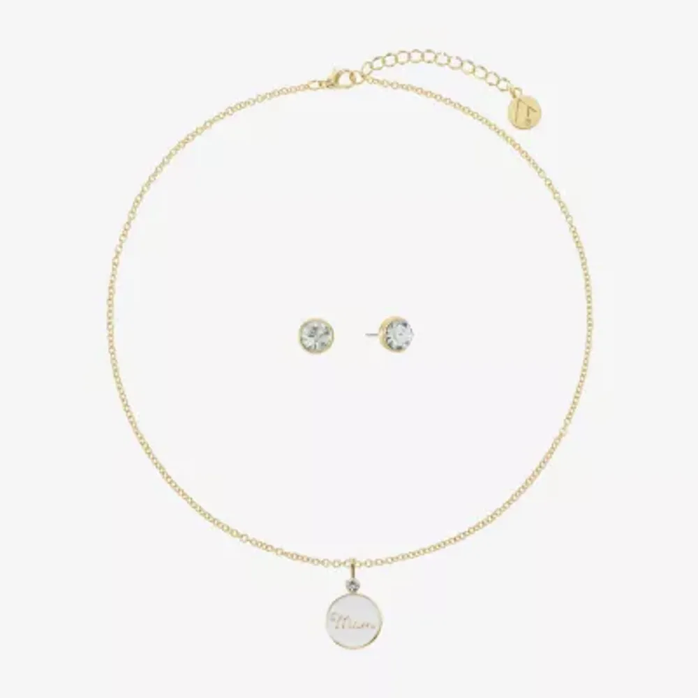 Liz Claiborne Mom Pendant Necklace And Stud Earring 2-pc. Jewelry Set