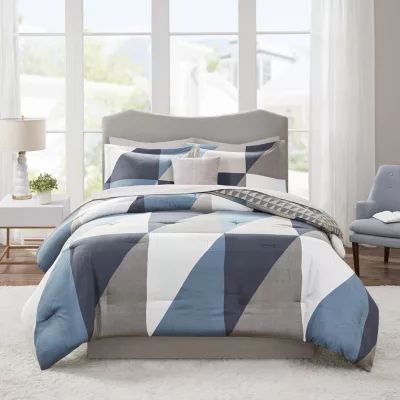 Madison Park Essentials Skylar Reversible Complete Bedding Set with Sheets