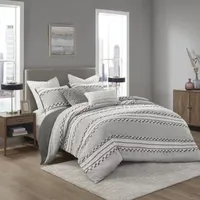 INK+IVY Lennon 3 Piece Organic Cotton Jacquard Duvet Cover Set