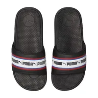 PUMA Big Boys Cool Cat Stripe Repeat Slide Sandals