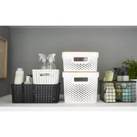 Home Expressions Medium Durable Plastic Weave Storage Bins