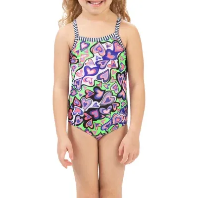 Dolfin Little Girls Hearts One Piece Swimsuit