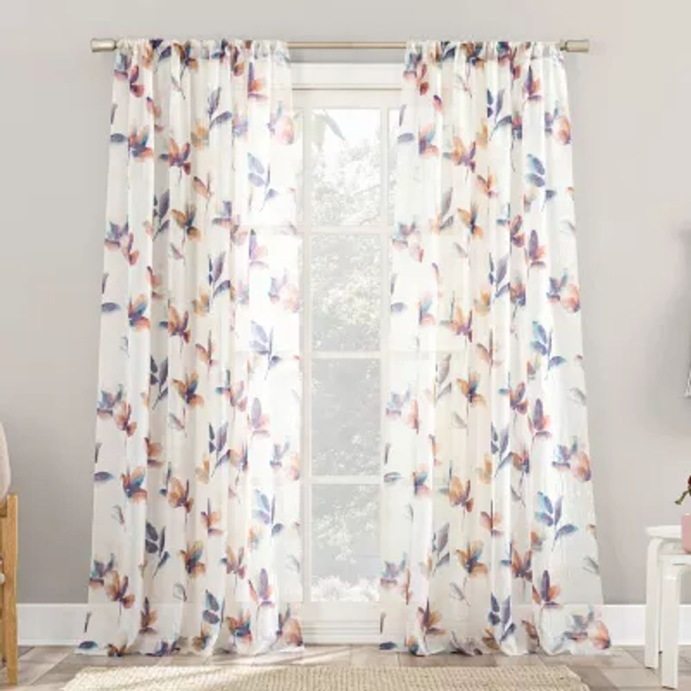 No 918 Ellie Light-Filtering Rod Pocket Single Curtain Panel