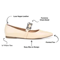 Journee Collection Womens Metinaa Pointed Toe Ballet Flats