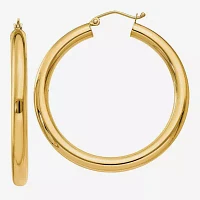 14K Gold 40mm Round Hoop Earrings