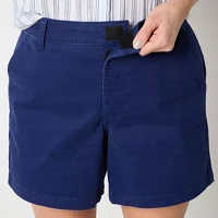 a.n.a Womens Mid Rise Adaptive Easy-on + Easy-off 5" Chino Short