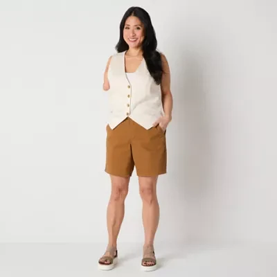 a.n.a Womens Mid Rise Adaptive Easy-on + Easy-off 7" Chino Short