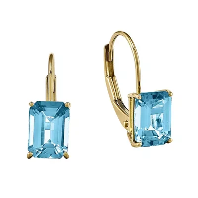 Genuine Blue Topaz 14K Yellow Gold Earrings