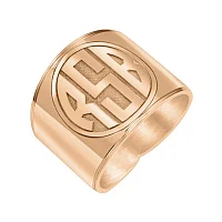 Personalized Circle Block Monogram Ring