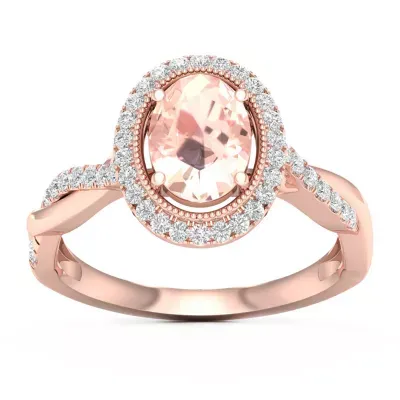 Womens 1/2 CT. T.W. Genuine Pink Morganite 10K Gold Cocktail Ring