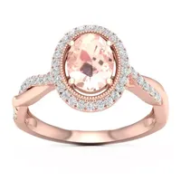 Womens 1/2 CT. T.W. Genuine Pink Morganite 10K Gold Cocktail Ring