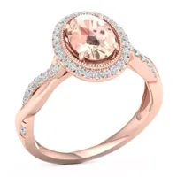 Womens 1/2 CT. T.W. Genuine Pink Morganite 10K Gold Cocktail Ring