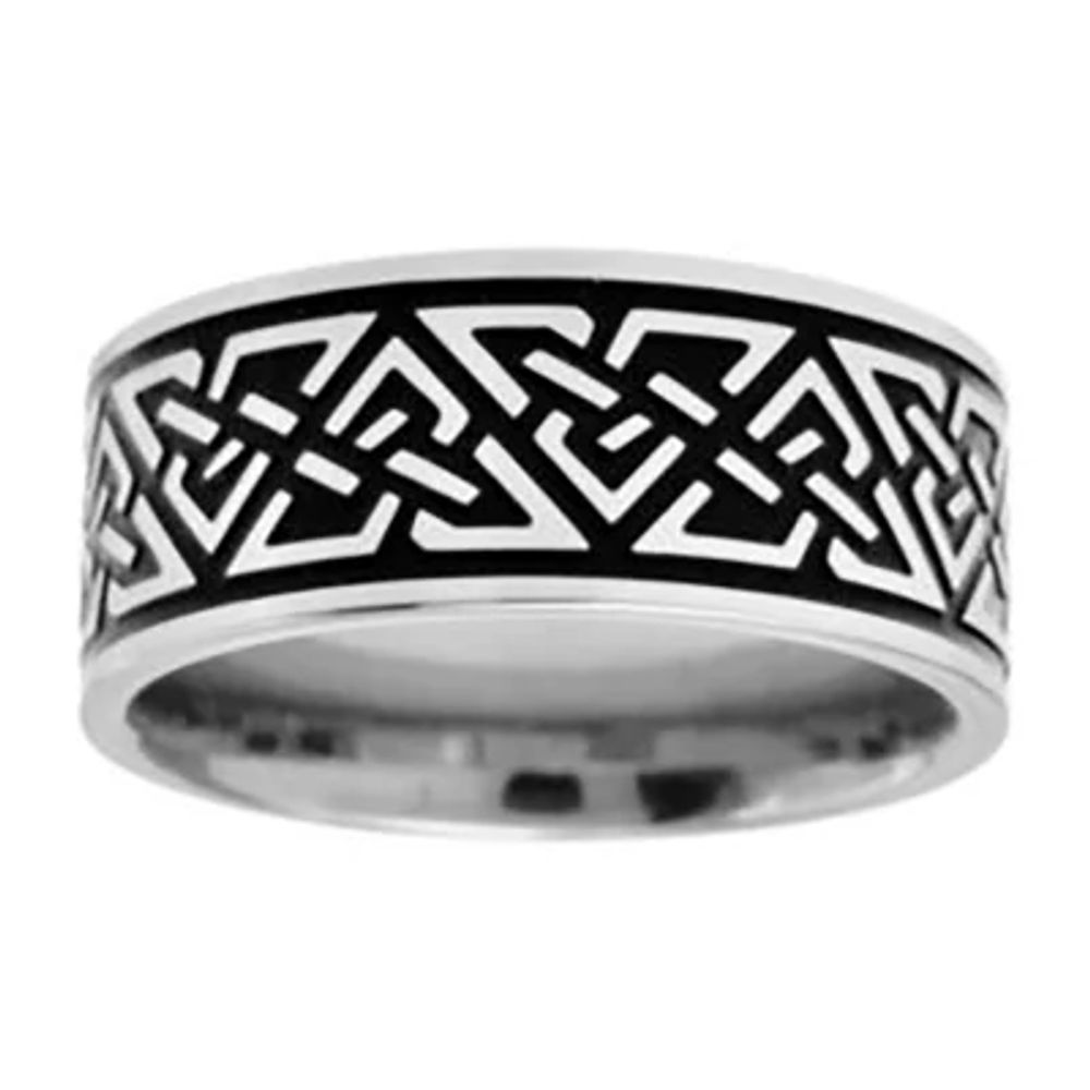 Mens 9mm Stainless Steel Celtic Knot Ring