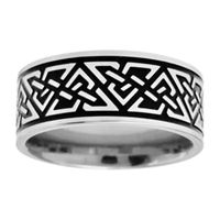 Mens 9mm Stainless Steel Celtic Knot Ring