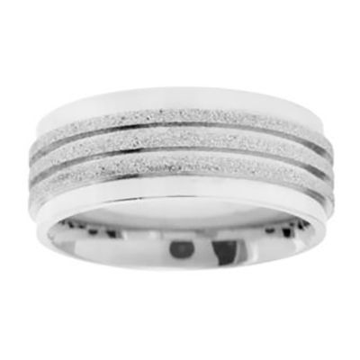 Mens 3-Row Stainless Steel Ring