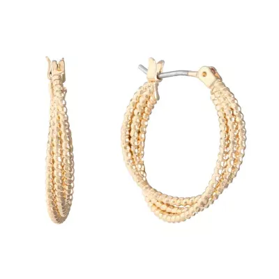 Monet Jewelry Gold Tone Twist Hoop Earrings