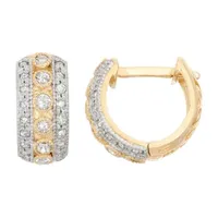 1/3 CT. T.W. Natural White Diamond 10K Gold 10.6mm Hoop Earrings